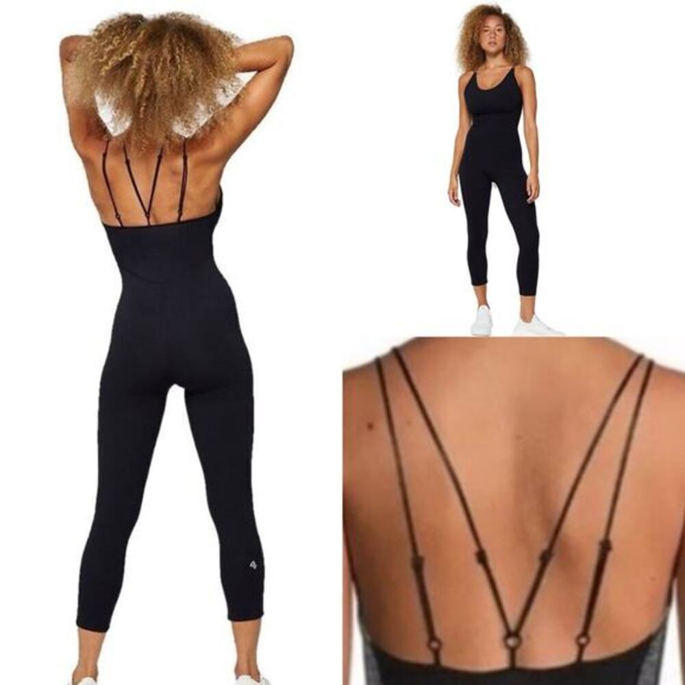 Fourlaps Elevate Black Active‎ Jumpsuit Unitard Bodysuit Women's